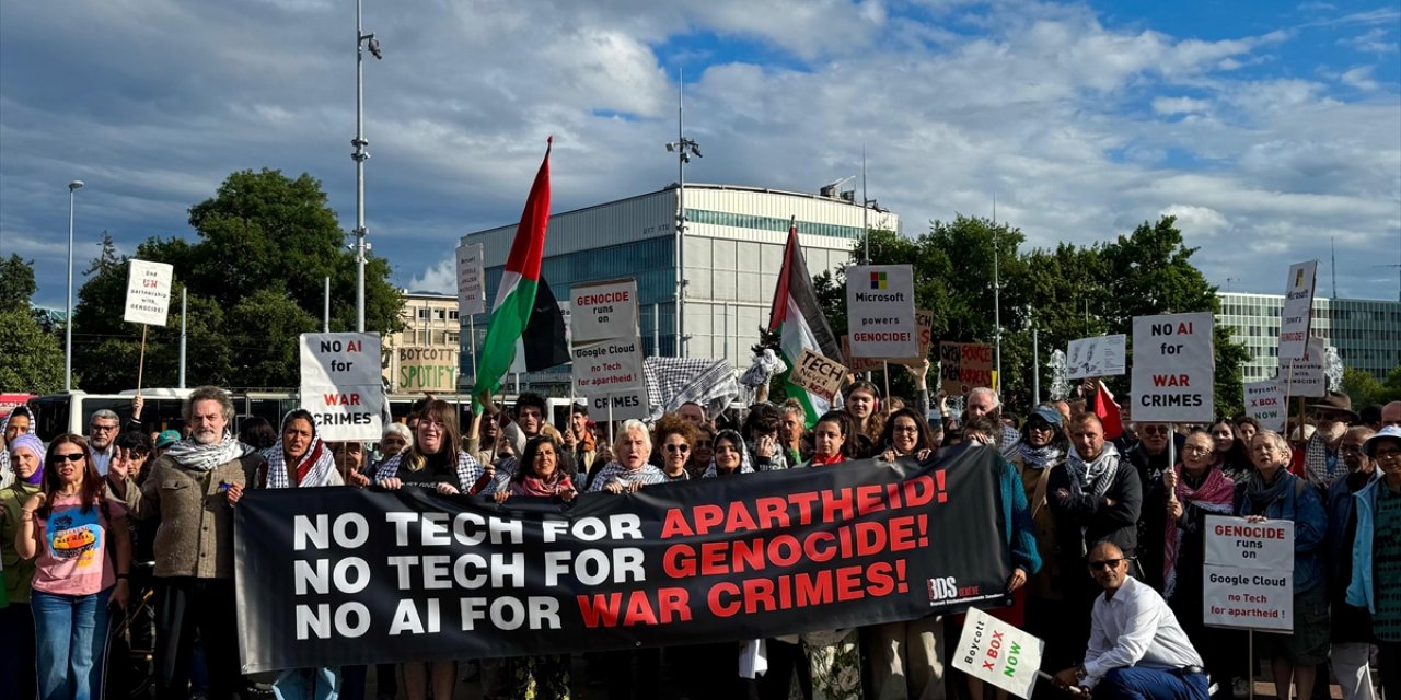 Protest in Geneva slams AI for Good Summit over big tech's reported role in Gaza war