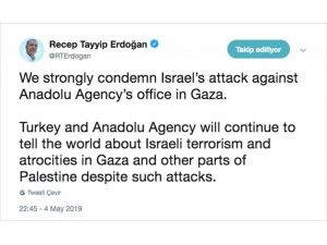 Turkish president strongly condemns Israeli attack on AA office